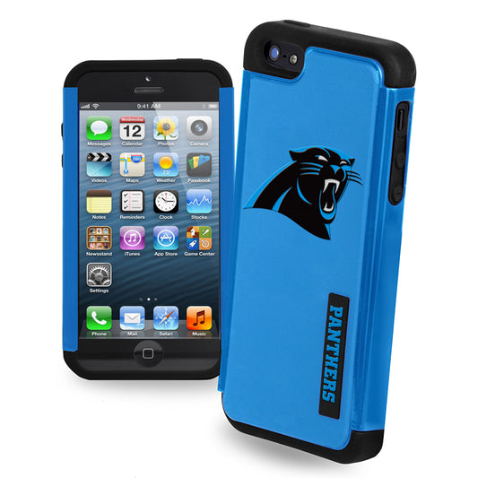 FOCO NFL Licensed Carolina Panthers Dual Hybrid Impact Case for iPhone 5/5s