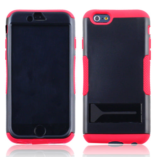 GSA Fusion Hybrid Snap-On Kickstand Case For iPhone 6 and 6s - Black/Red