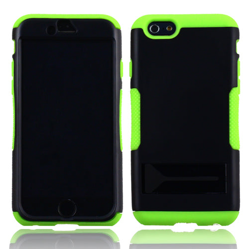 GSA Fusion Hybrid Kickstand Case For iPhone 6 and 6s - Black/Green