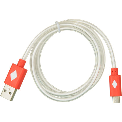 DATA CABLE MICRO USB LED NEON RED