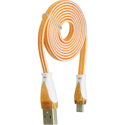 DW FLAT FABRIC DATA CABLE MICRO USB - Orange