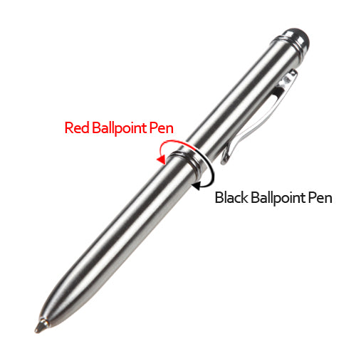 MyBat Universal Stylus Red Ink Pen - For All Tablets and Phone Silver