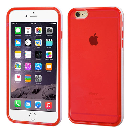 MyBat Glossy Candy Skin Cover for iPhone 6 Plus, 6S Plus (5.5") White,Red