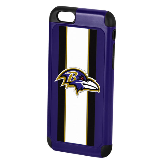 FOCO NFL Licensed Baltimore Ravens Dual Hybrid Stripe Case For iPhone 6/6S(4.7")
