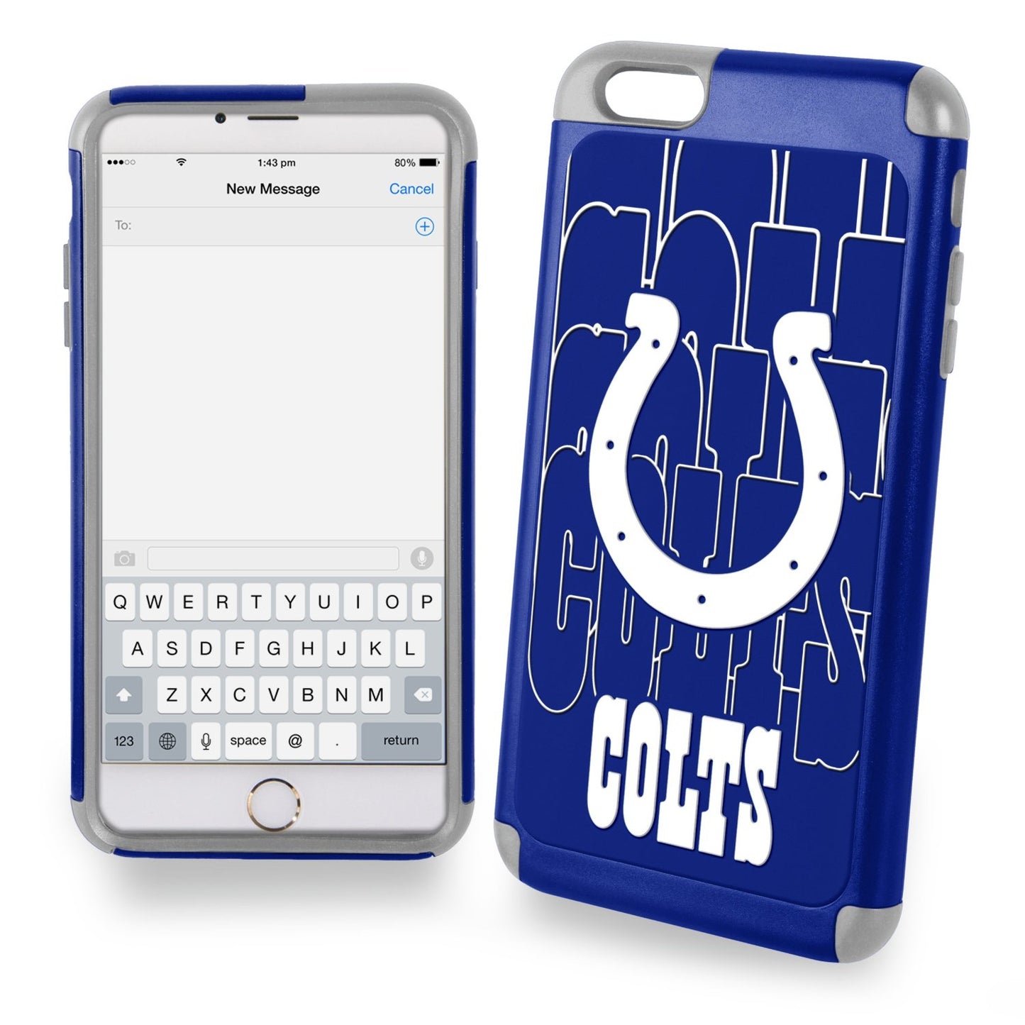 FOCO NFL Licensed Indianapolis Colts Hybrid Case for iPhone 6 Plus, 6s Plus