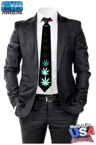 Can't List on ANY Marketplace!!!! Marijuana Light Up Leaf Tie with Controller - Black & Green