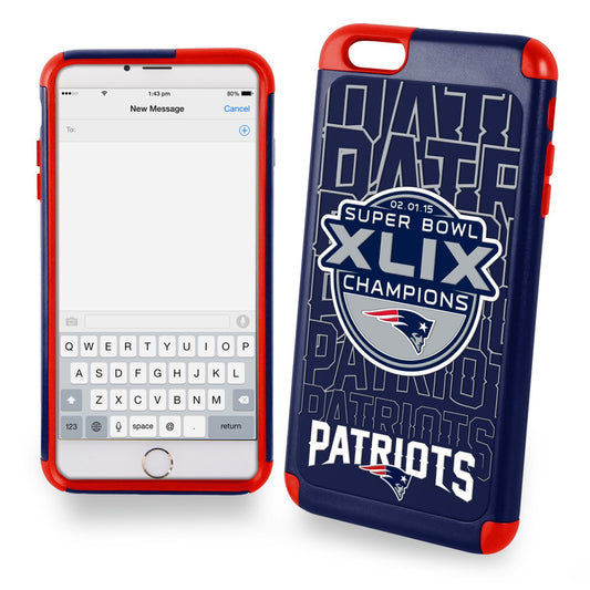 FOCO NFL Licensed New England Patriots Super Bowl XLIX Champions Dual Hybrid Case for the iPhone 6+/6s+