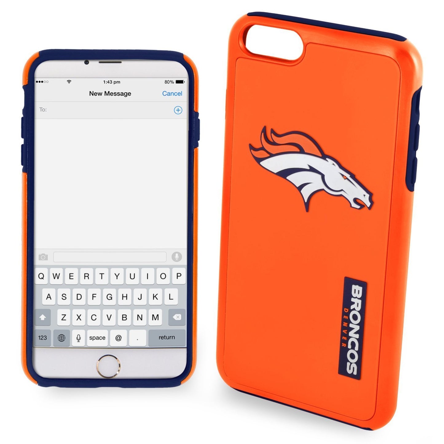 FOCO NFL Denver Broncos Dual Hybrid Case For iPhone 6 Plus & 6s Plus (5.5")