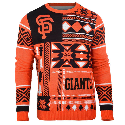 FOCO MLB San Francisco Giants Patches Ugly Crew Neck Sweater - XX Large