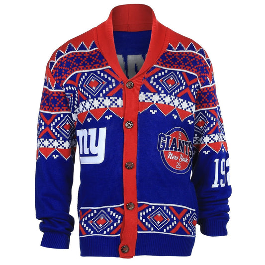 FOCO NFL Licensed New York Giants Cardigan Sweater - Medium