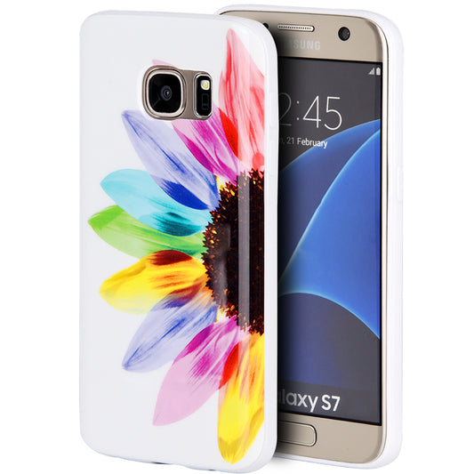 GSA Colorful Sunflower Candy Case For Samsung Galaxy S7 - White