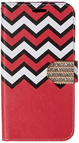 GSA Chevron Flip Wallet For Samsung Galaxy S7 Edge - Hot Pink/White