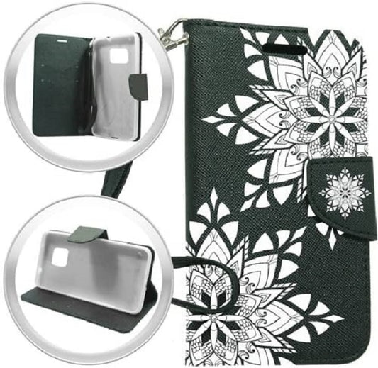 GSA Mandala Flip Wallet For Samsung Galaxy S7 Edge G935 Black White