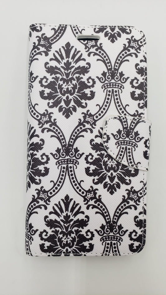 GSA Damask Flip Wallet Case For Samsung Galaxy S7 Edge - Black/White
