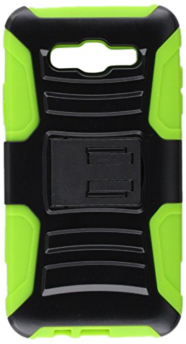 GSA Armor Hybrid Kickstand Case For Samsung Galaxy J7 (2015),J700 - Black/Neon Green