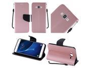 GSA Folio Flip Leather Wallet Case For Samsung Galaxy J7 (2015), J700 - Rose Gold