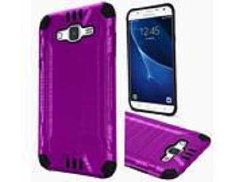 GSA Slim Brushed Hybrid Case For Samsung Galaxy J7 (2015), J700 Purple/Black