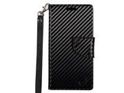 GSA Carbon Fiber Folio Wallet Case For Samsung Galaxy J7 (2015), J700 - Black