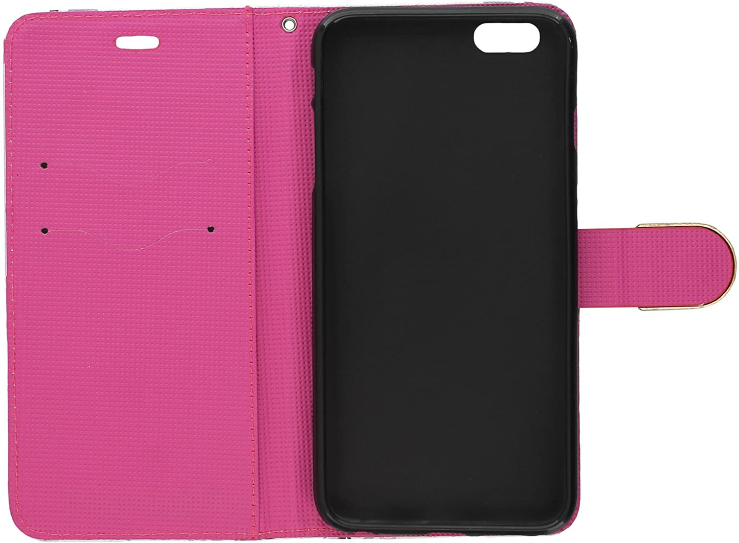 GSA Folio Flip Lily Wallet Case For iPhone 6 Plus/6s Plus - Pink/White