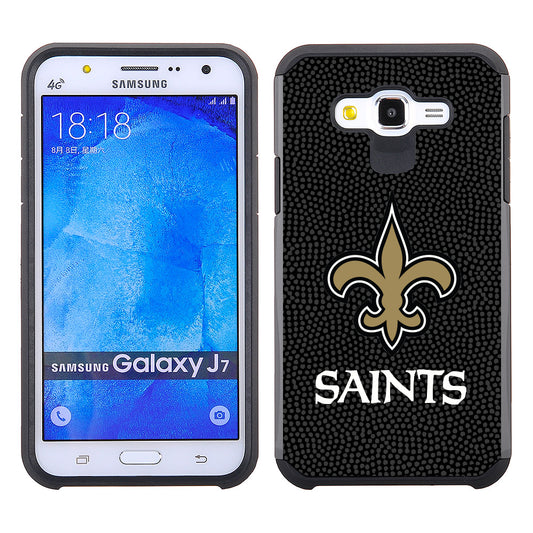 GW NFL New Orleans Saints Textured Hybrid Case For Samsung Galaxy J7 (2015)