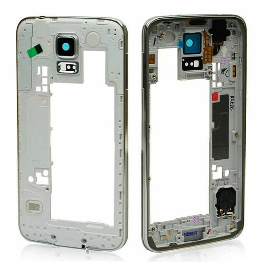GSA SAMSUNG GALAXY S5 MIDDLE FRAME PLATE BACK HOUSING BEZEL CAMERA COVER REPLACEMENT