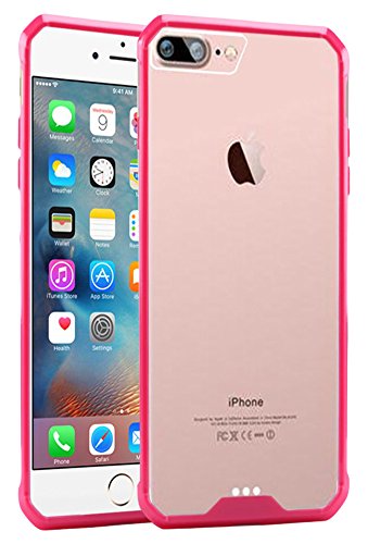 GSA Slim Clear Fused Bumper Candy Case For iPhone SE (2022-20)/8/7 - Clear/Hot Pink