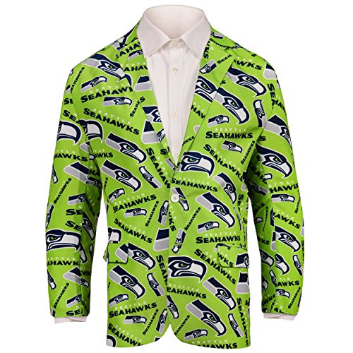 FOCO NFL Licensed Seattle Seahawks Men's Repeat Ugly Business Jacket - L (46)