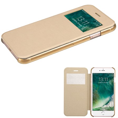 GSA Silk Window Flip Wallet For iPhone SE (2020-22), 8 & 7 (4.7")  Gold