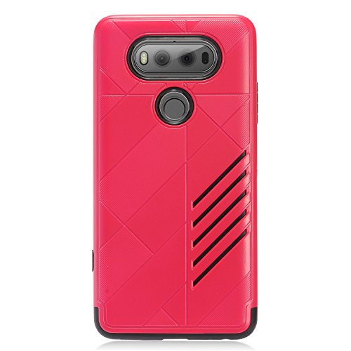 GSA Slim Hybrid Dual Layer Case for LG V20 - Black Hot Pink