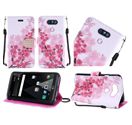 GSA Folio Flip Cherry Blossom Wallet Case For LG V20 - Pink/White
