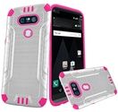 GSA Slim Armor Brushed Hybrid Case For LG V20 - White & Hot Pink