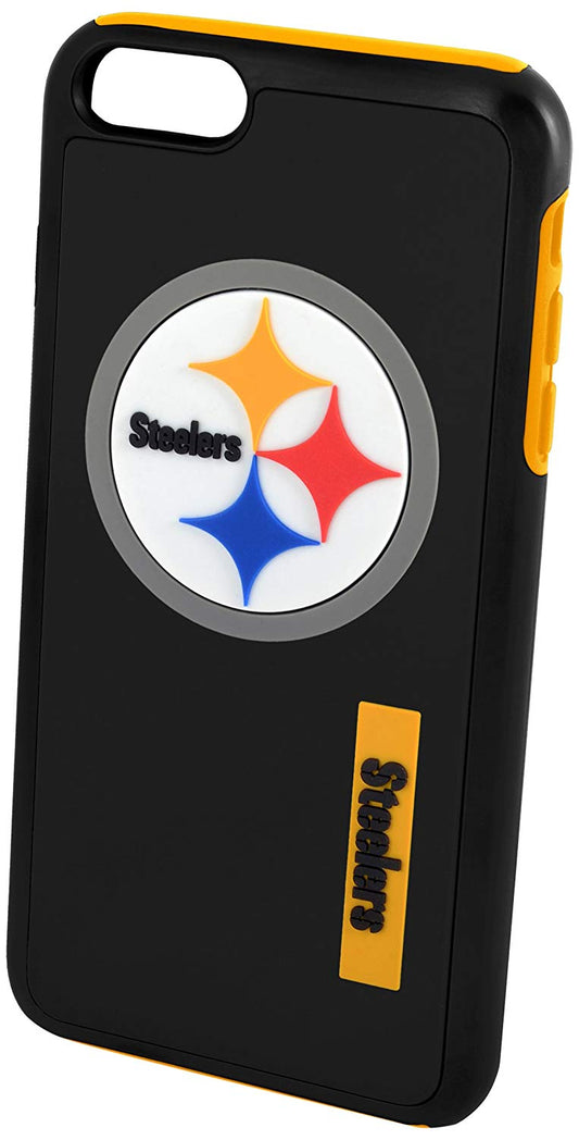 FOCO NFL Pittsburgh Steelers Hybrid Case for iPhone 8+, 7+, 6+, 6S+ (5.5")