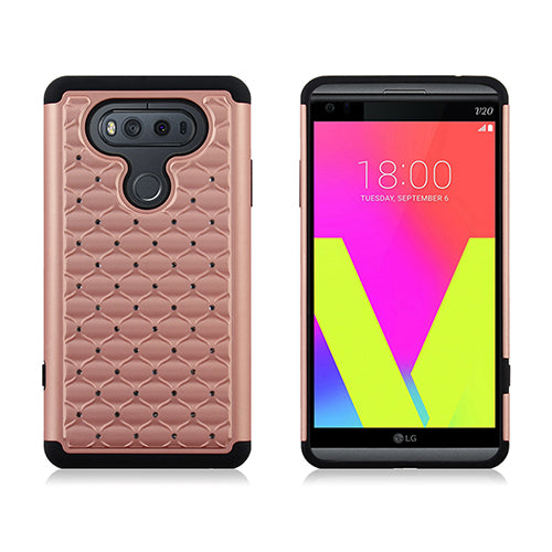GSA Bling Glitter Hybrid Case For LG V20 Rose Gold/Black