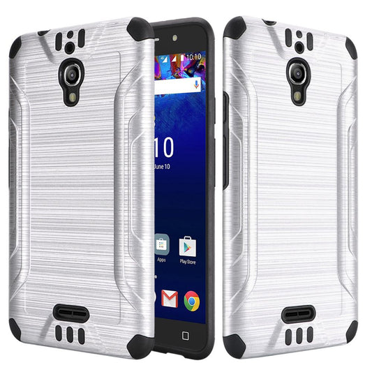 GSA Brushed Hybrid Case for Alcatel Theatre - Silver/Black