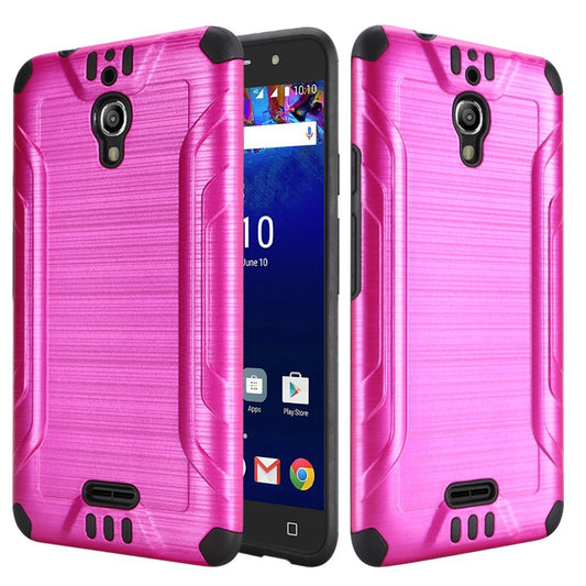 GSA Brushed Hybrid Case for Alcatel Theatre - Hot Pink/Black