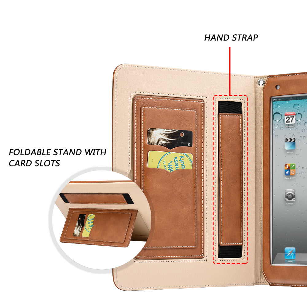 GSA Folio Flip CC Wallet Case For Apple iPad Pro 9.7" , Brown A1673, A1674 A1675