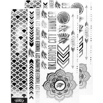 Little Earth NBA Oklahoma City Thunder Temporary Foil Tattoos Silver 2 Sheets