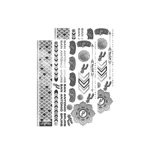 Little Earth NBA San Antonio Spurs Temporary Foil Tattoos Silver 2 Sheets
