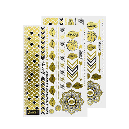 Little Earth NBA Los Angeles Lakers Temporary Foil Tattoos Gold 2 Sheets