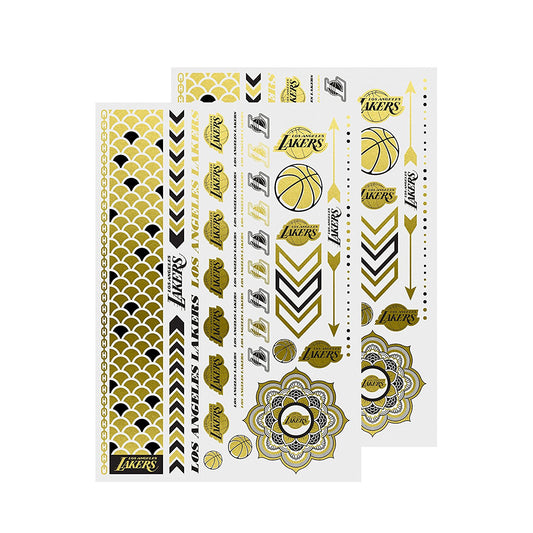 Little Earth NBA Los Angeles Lakers Temporary Foil Tattoos Gold 2 Sheets