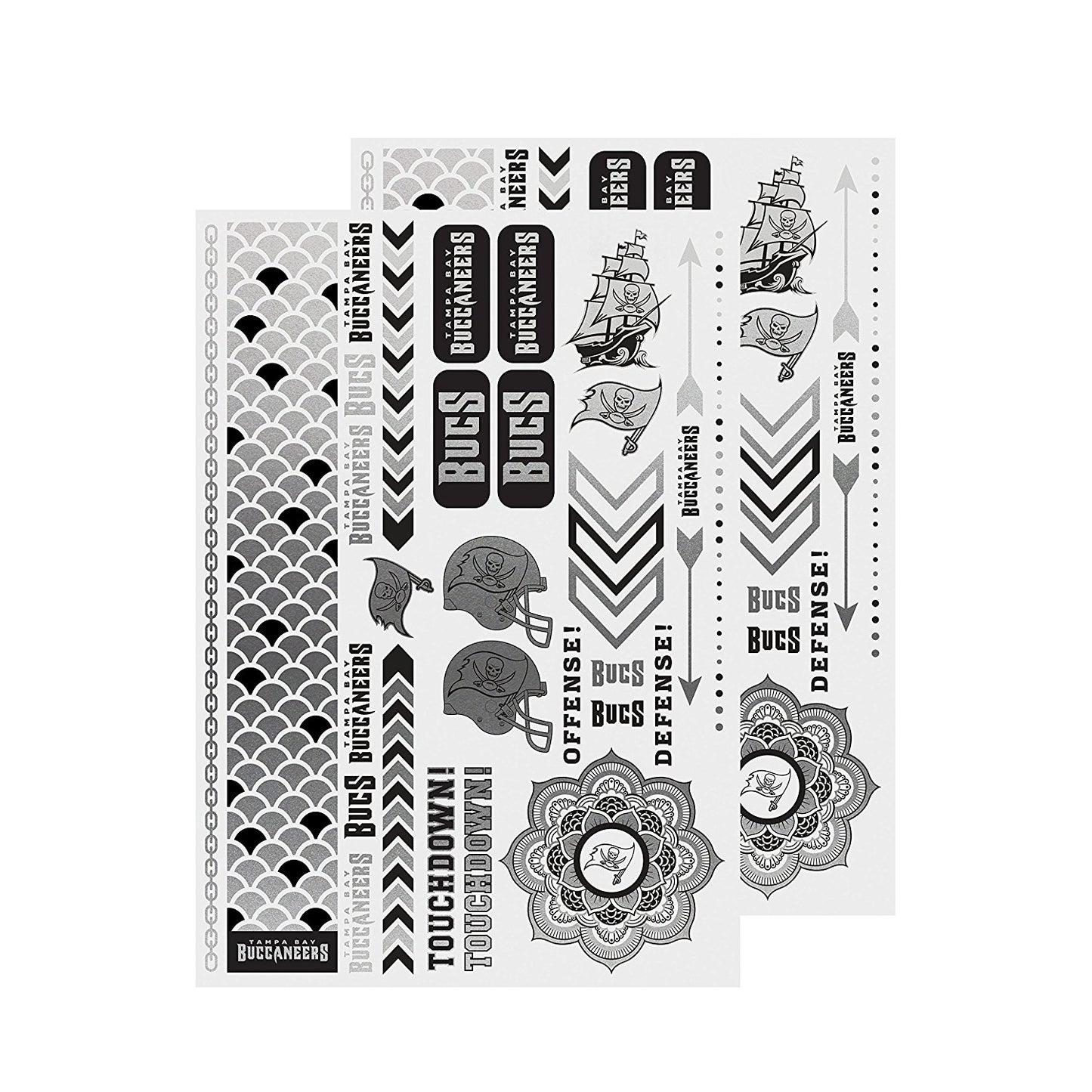 Little Earth NFL Tampa Bay Buccaneers Temporary Foil Tattoos 2 Sheets