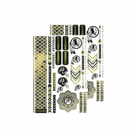 Little Earth NFL Washington Redskins Temporary Foil Tattoos 2 Sheets