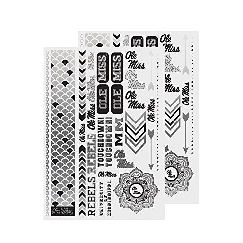 Little Earth NCAA Ole Miss Rebels Temporary Foil Tattoos 2 Sheets