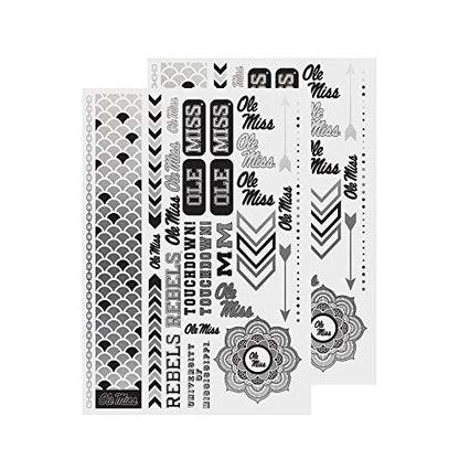 Little Earth NCAA Ole Miss Rebels Temporary Foil Tattoos 2 Sheets