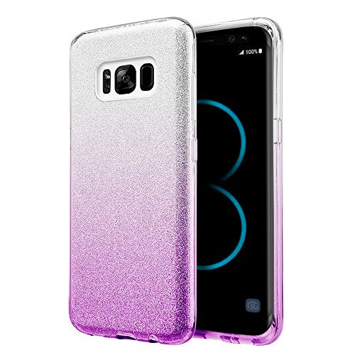 GSA Gradient Glitter Case For Samsung Galaxy S8 Plus- Silver/Purple