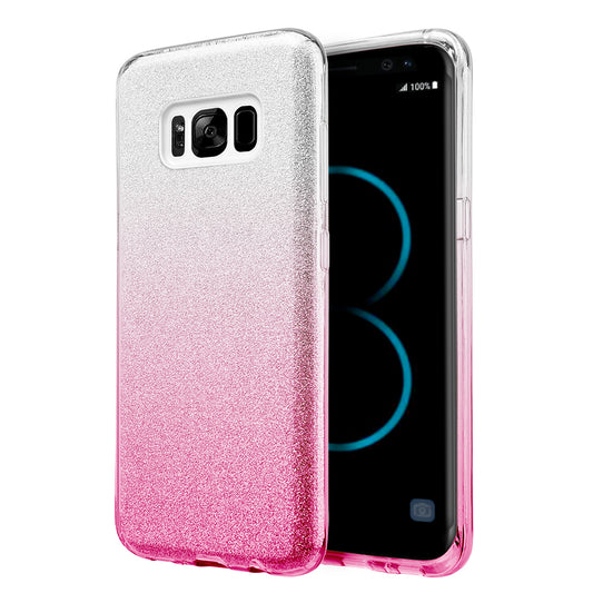 GSA Gradient Glitter Candy Case For Samsung Galaxy S8 Plus - Silver/Pink