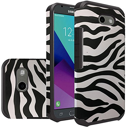 GSA Dual Hybrid Case For Samsung Galaxy J3 (2017), J327 - Zebra