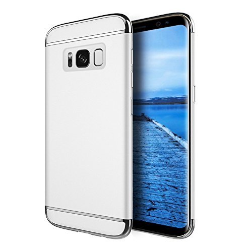 GSA Dual Hybrid Metallic Hard Snap-in Case For Samsung Galaxy S8 - Silver