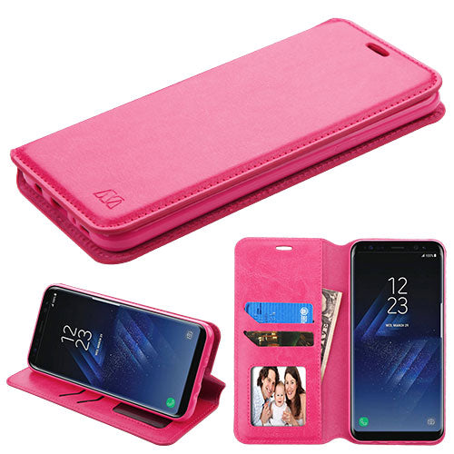 Mybat MyJacket Folio Leather Wallet Case For Samsung Galaxy S8 Plus - Hot Pink