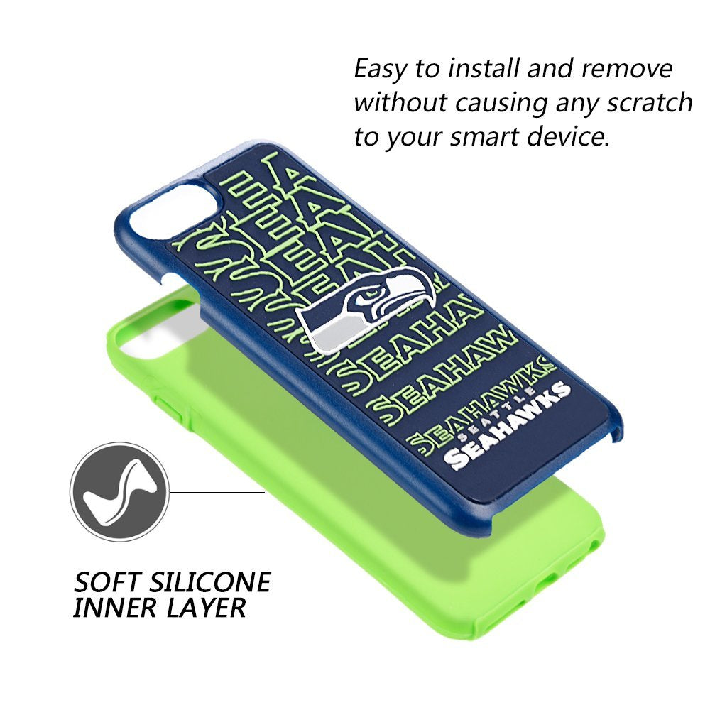 FOCO NFL Seattle Seahawks Hybrid Case for iPhone SE (2022, 20), 8, 7, 6S, 6 (4.7")